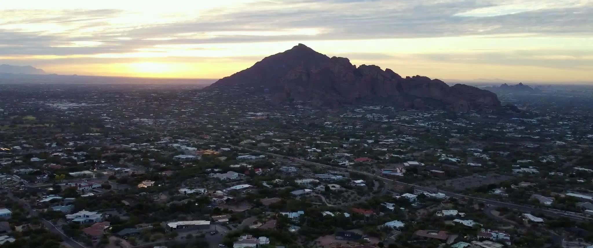 Sunrise over Camelback Mountain, from the Benessair practice film